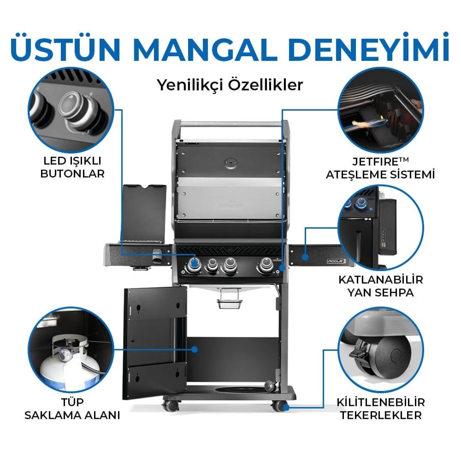 Rogue Pro 425 SIB Gazlı Mangal - Siyah
