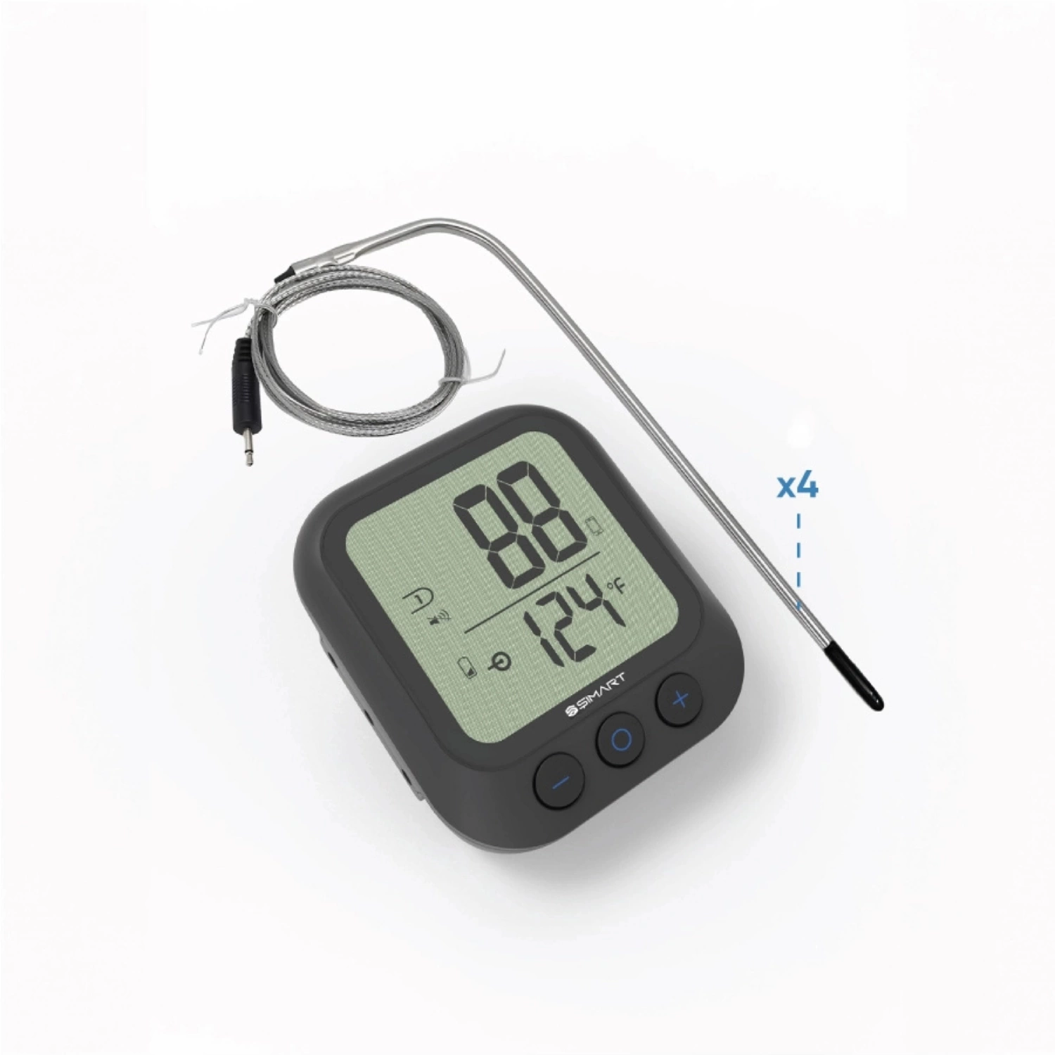 Şımart Akıllı Gıda Termometresi 4 Prob Bluetooth 5.0 Mobil Uygulama -30°C~300°C Ölçüm Aralığı