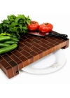 Tepsili End Grain Kesme Tahtası - Maun ve Dişbudak