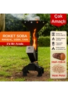 Çok Fonksiyonlu Izgaralı Roket Pelet Sobası ve Odun Sobası - Rocket Grill