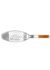 Dooman 4lü Paslanmaz Çelik Balık Izgara Teli Ahşap Saplı 30x13 cm Izgara Alanı - 318g