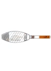 Dooman Paslanmaz Çelik Balık Izgara Teli Ahşap Saplı 30x13 cm Izgara Alanı - 318g