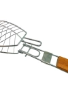 Dooman Paslanmaz Çelik Balık Izgara Teli Ahşap Saplı 30x13 cm Izgara Alanı - 318g