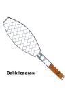 Dooman Paslanmaz Çelik Balık Izgara Teli Ahşap Saplı 30x13 cm Izgara Alanı - 318g