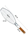 Dooman Paslanmaz Çelik Balık Izgara Teli Ahşap Saplı 30x13 cm Izgara Alanı - 318g