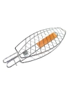 Dooman Paslanmaz Çelik Balık Izgara Teli Ahşap Saplı 30x13 cm Izgara Alanı - 318g