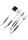 Elite Master 4lü Set Dövme Çelik - Fırça, Spatula, Maşa ve Çatal