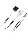 Elite Pro 3lü Set Dövme Çelik - Fırça, Spatula ve Maşa