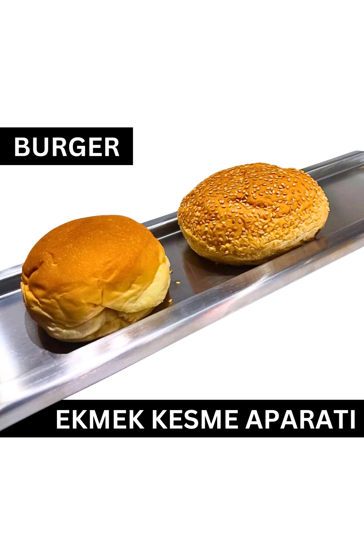 BurgerCut - Paslanmaz Çelik (2 cm) Standart Burger Ekmeği Kesme Aparatı