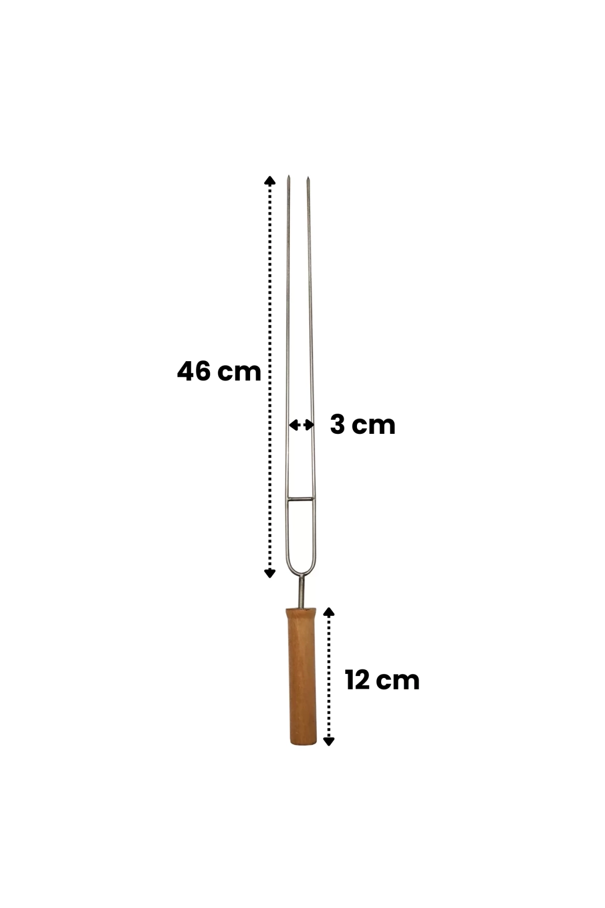 Çatal Uçlu Barbekü Mangal Şişi (62 cm)