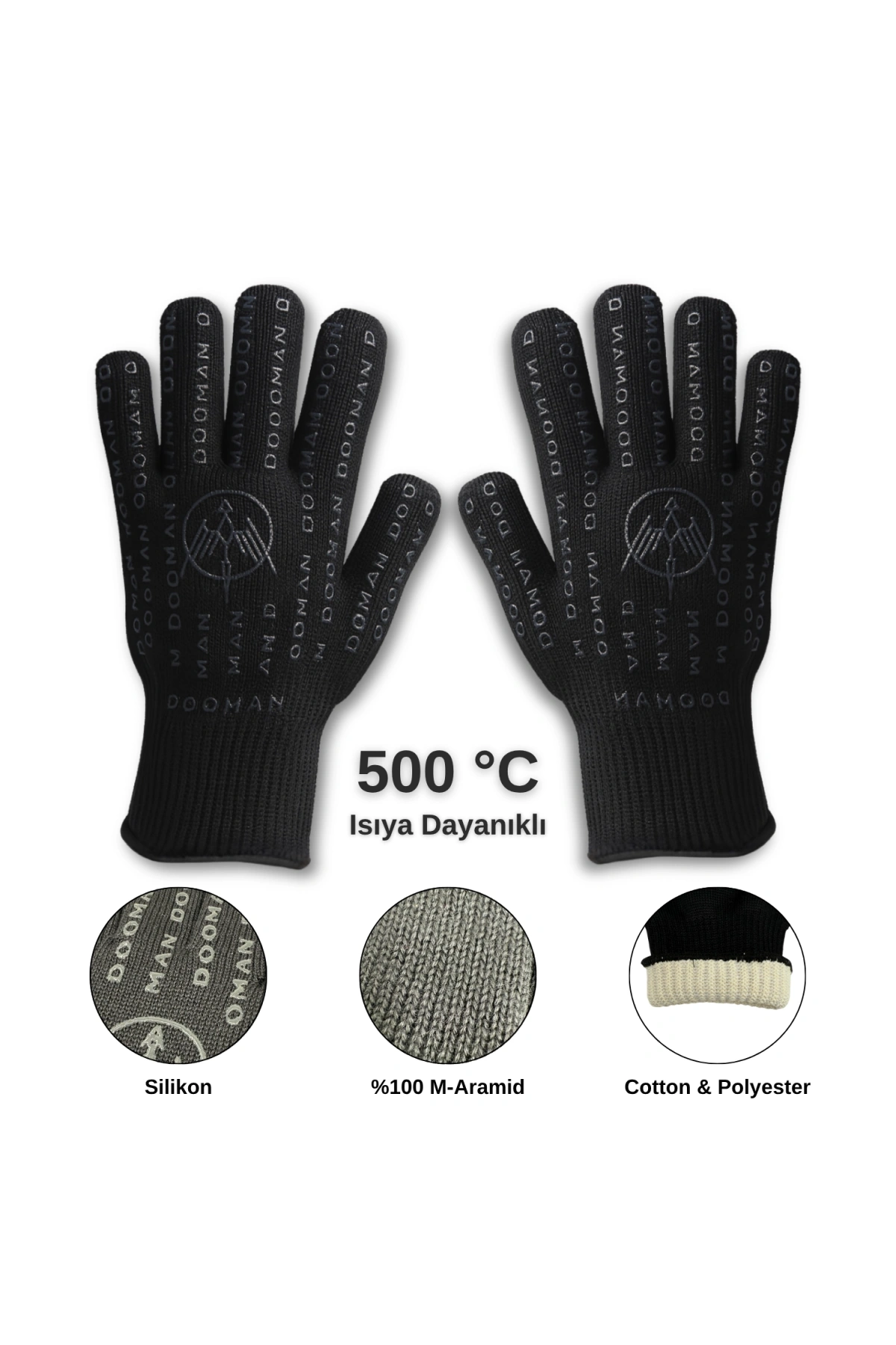 Dooman Yüksek Isıya Dayanıklı Barbekü Mangal ve Fırın Eldiveni (500°C)