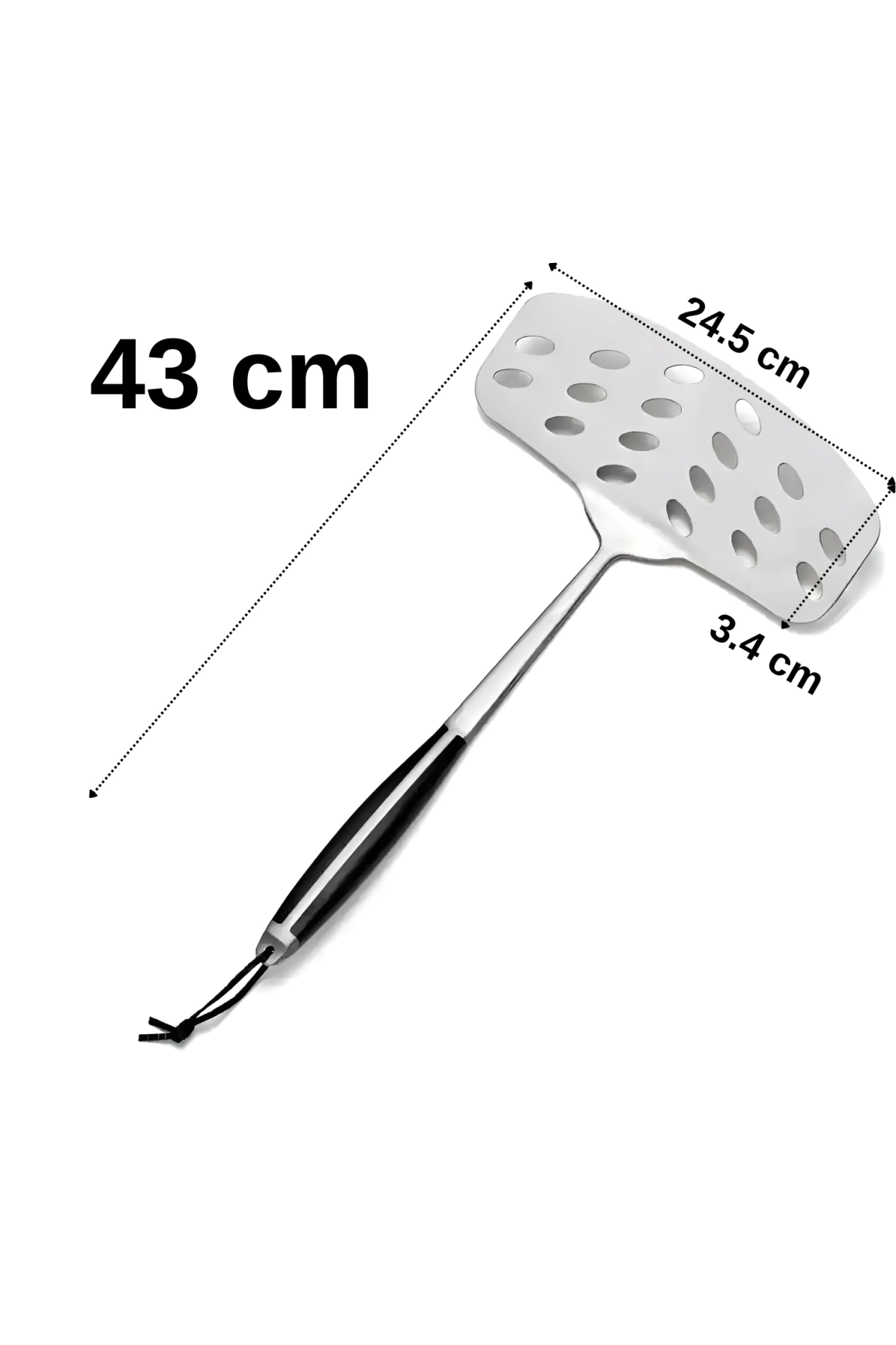 Elite Balık Izgara Çevirme Spatulası - Paslanmaz Çelik ABS Saplı (43x24.5x3.4 cm)