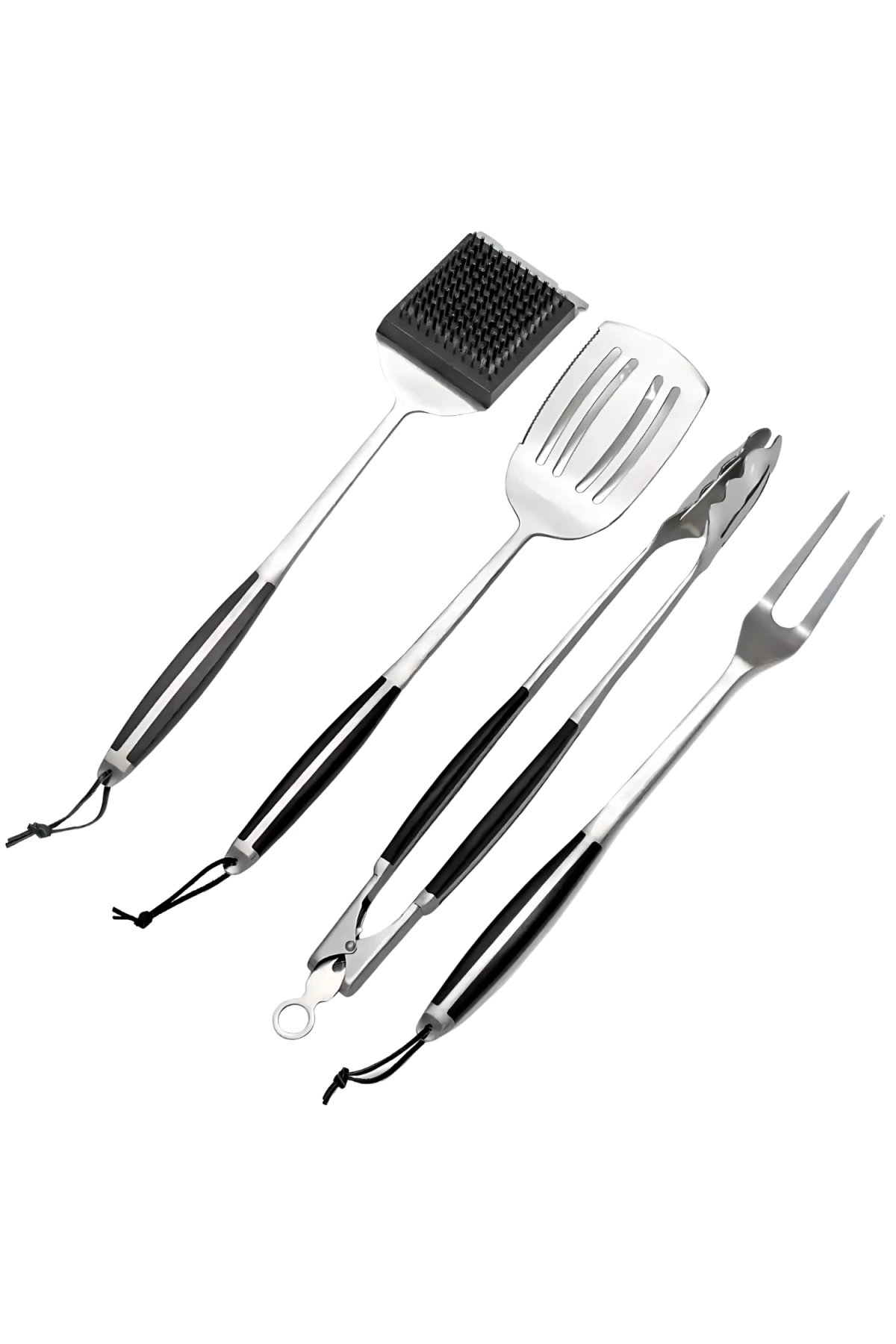 Elite Master 4lü Set Dövme Çelik - Fırça, Spatula, Maşa ve Çatal