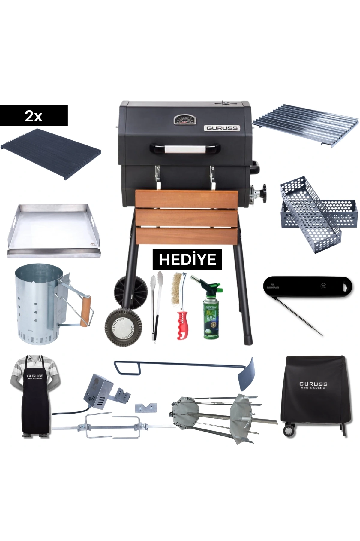 Guruss CG50 Profesyonel Barbekü Mangal Seti