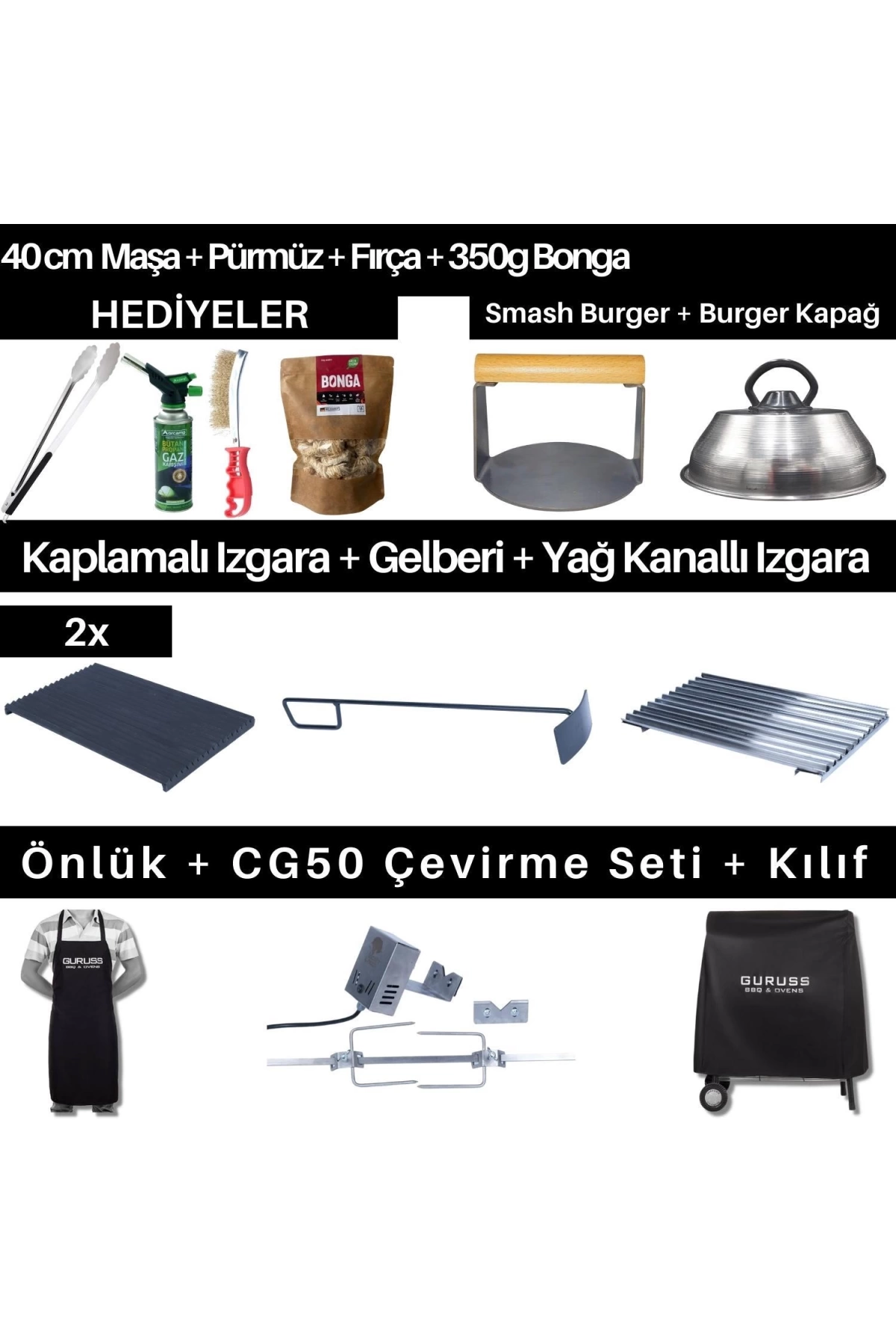 Guruss CG50 Uzman Barbekü Mangal Seti