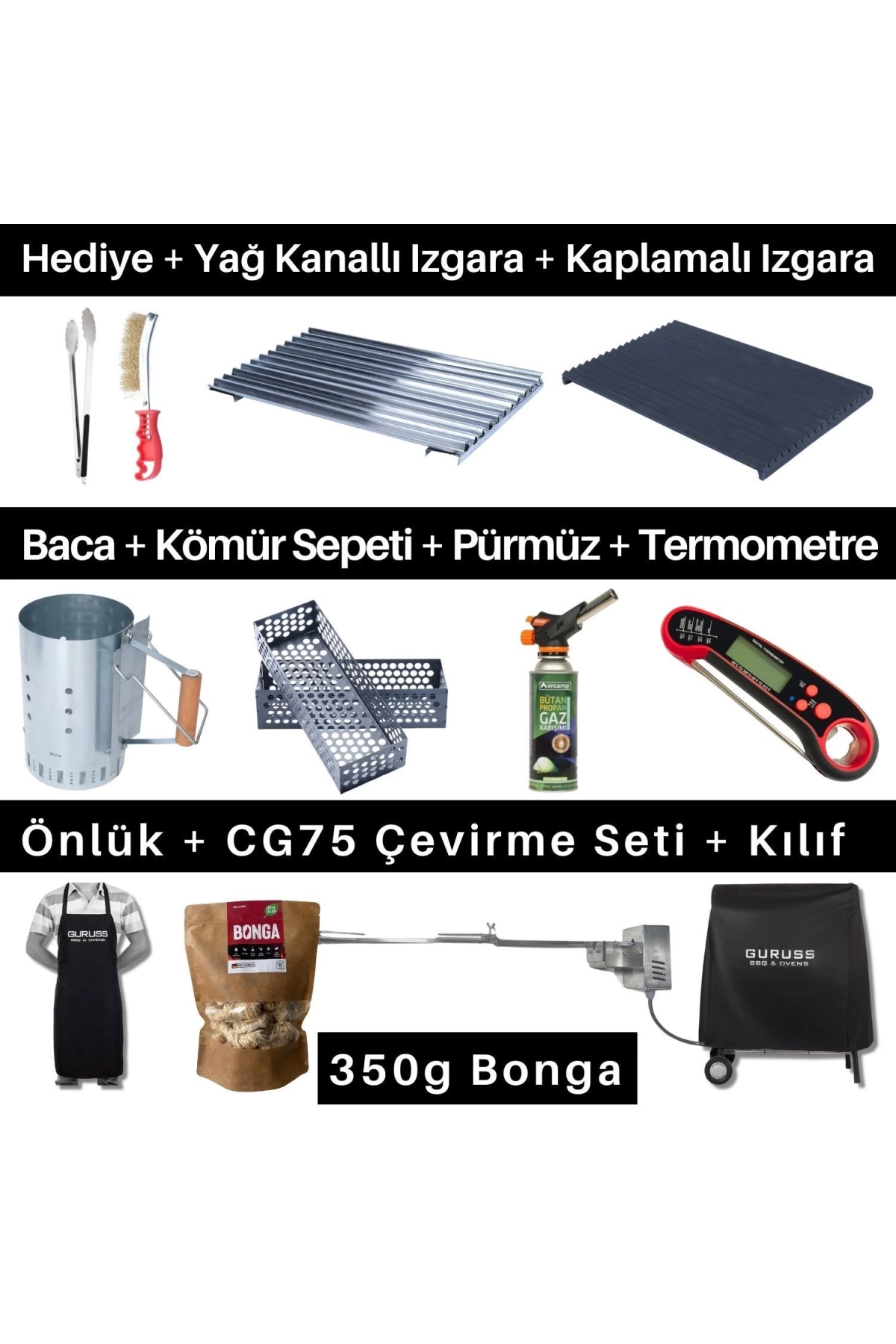 Guruss CG75 Gurme Barbekü Mangal Seti