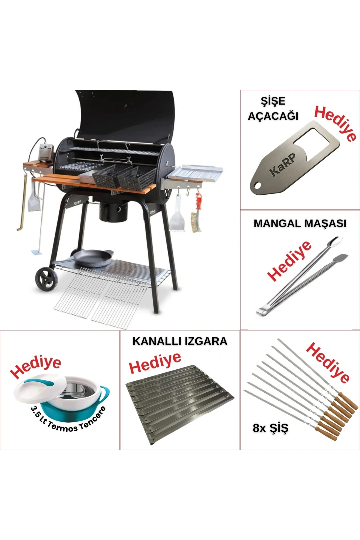 Karp 75 Kömürlü Mangal & Bbq (Profesyonel Set)