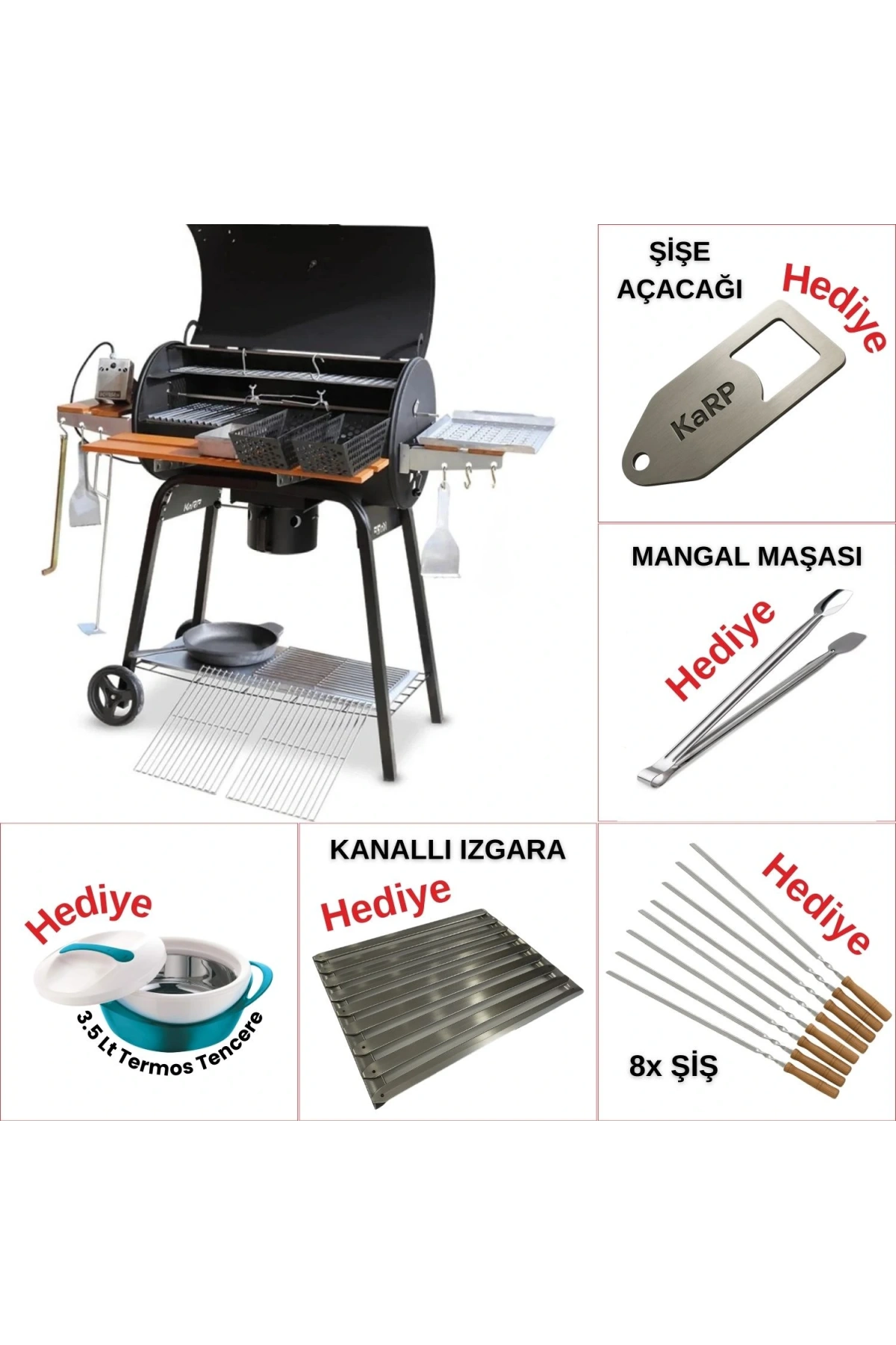 Karp 75 Kömürlü Mangal & Bbq (Profesyonel Set)