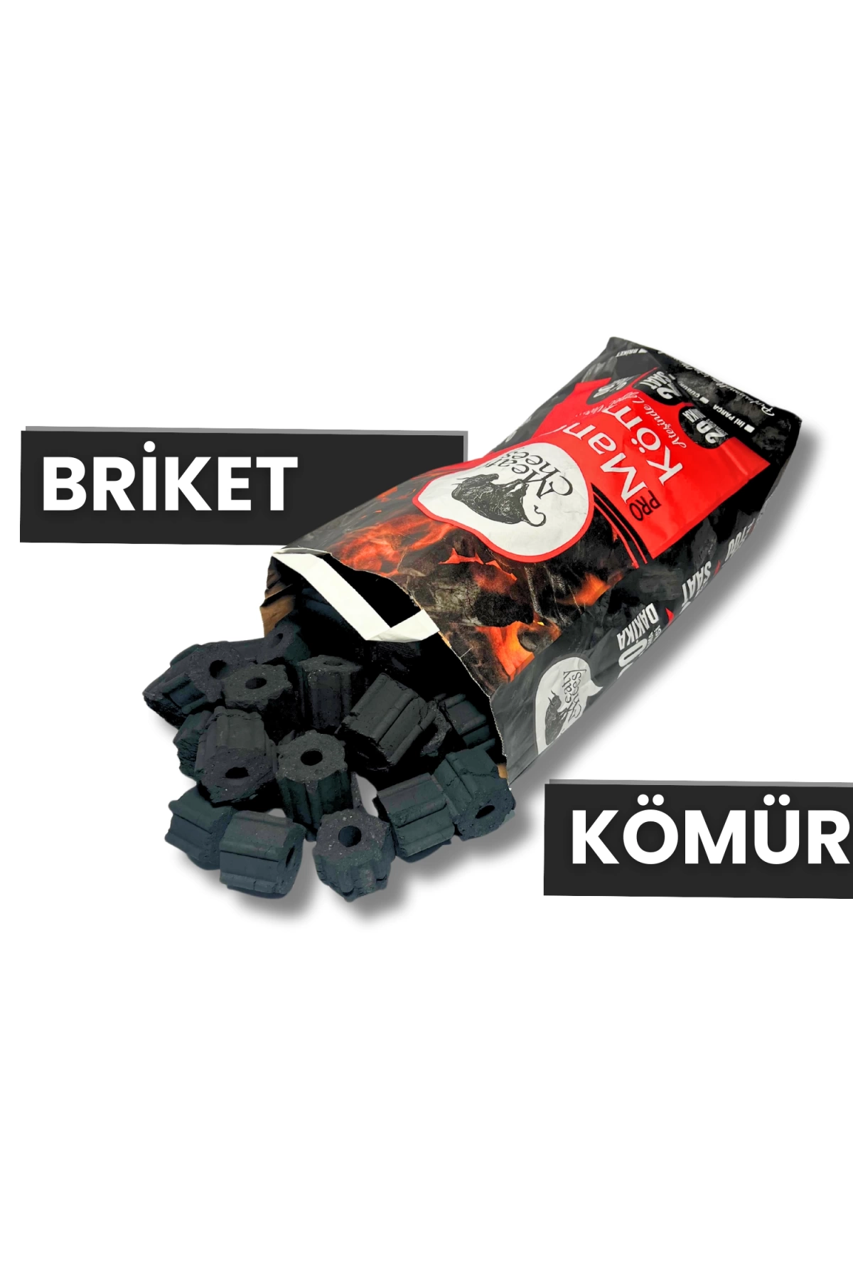 Meaty&Cheesy Firehex Bio Karbon Mangal & Barbekü Kömürü (Briket) - 5 kg