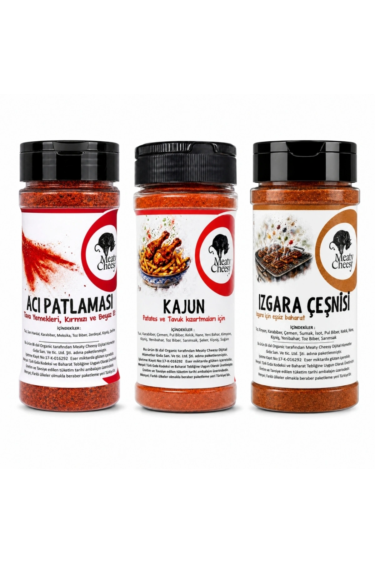 Izgara ve Kızartmayı Acı Sevenlere Özel Baharat Karışımı Seti (3lü Pet Şişe)