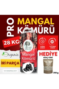 (Kasım Ayına Özel İndirim + Hediye) (İri Parça 28 kg) Meaty&Cheesy Prime Bio Karbon Mangal & Barbekü Kömürü