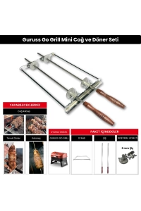 Barbekü Mangal Mini Cağ Döner, Et Döner ve Tavuk Döner Seti (Guruss Go Grill)