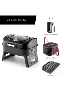Guruss Go Grill Portatif Barbekü Mangal Tam Set (Siyah)