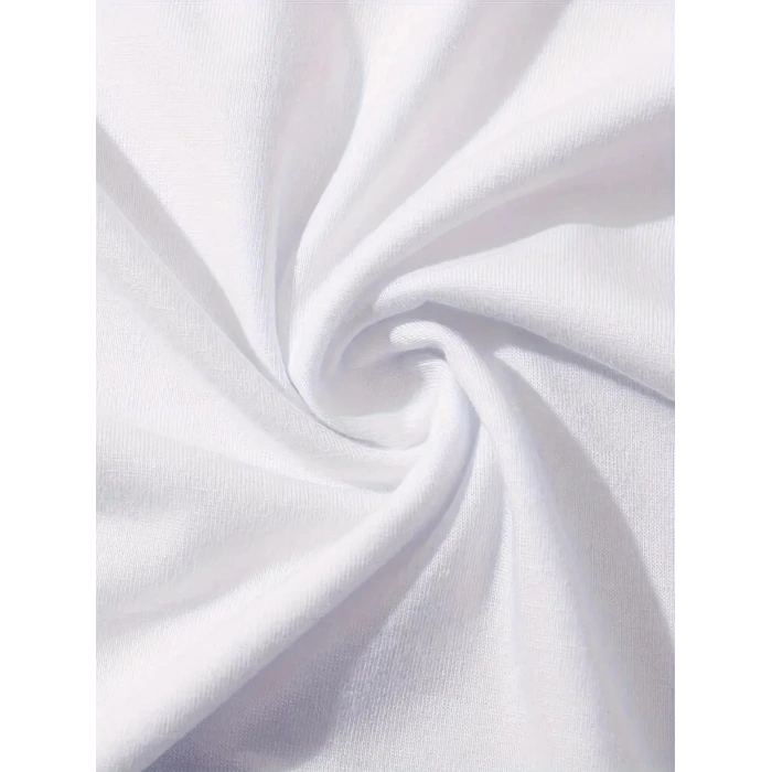 20/1 Penye Compack Baskılı Oversize Kahve Desenli Kadın Kısa Kol T-shirt - Beyaz