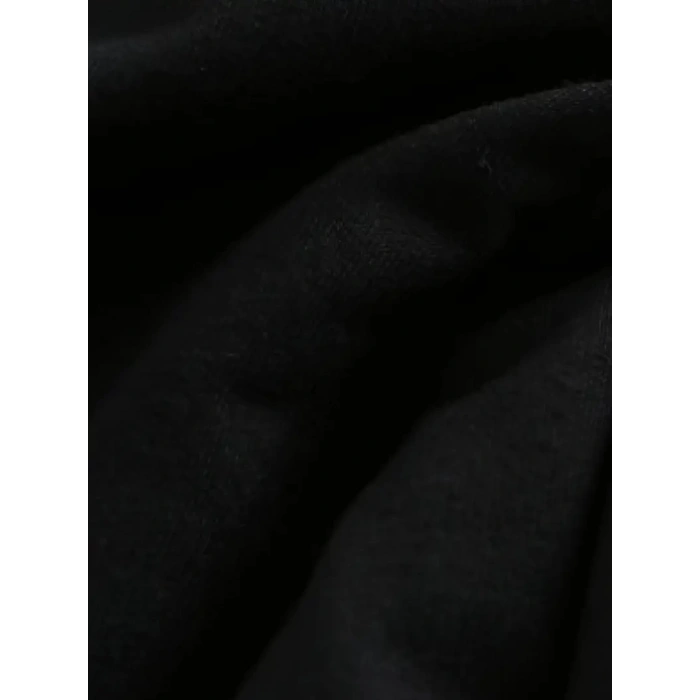 20/1 Penye Compack Baskılı Oversize Kısa Kol Bisiklet Yaka T-shirt - Siyah