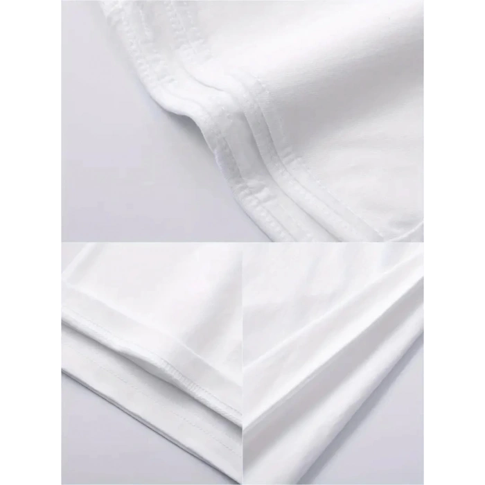 20/1 Penye Compack Bisiklet Yaka Kore tarzı sevimli ayı baskı Kısa Kol Erkek t-shirt - Beyaz