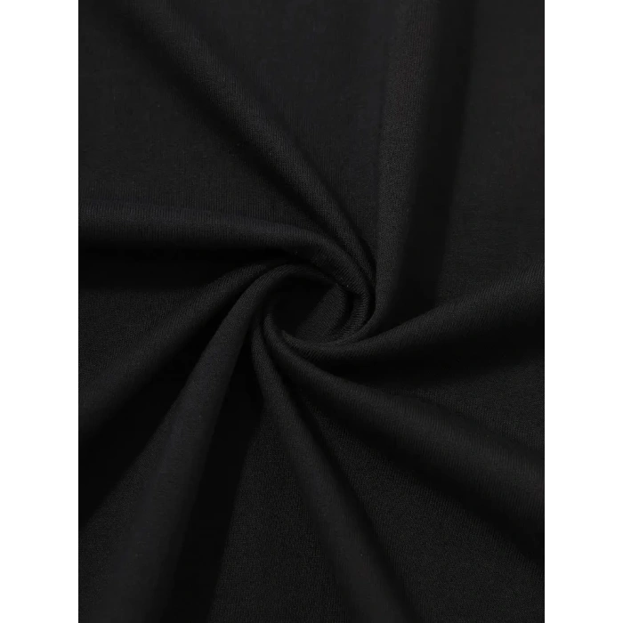 20/1 Penye Compack Sarj %1 Baskılı Oversize Bisiklet Yaka Kısa Kol Yazlık T-shirt - Siyah