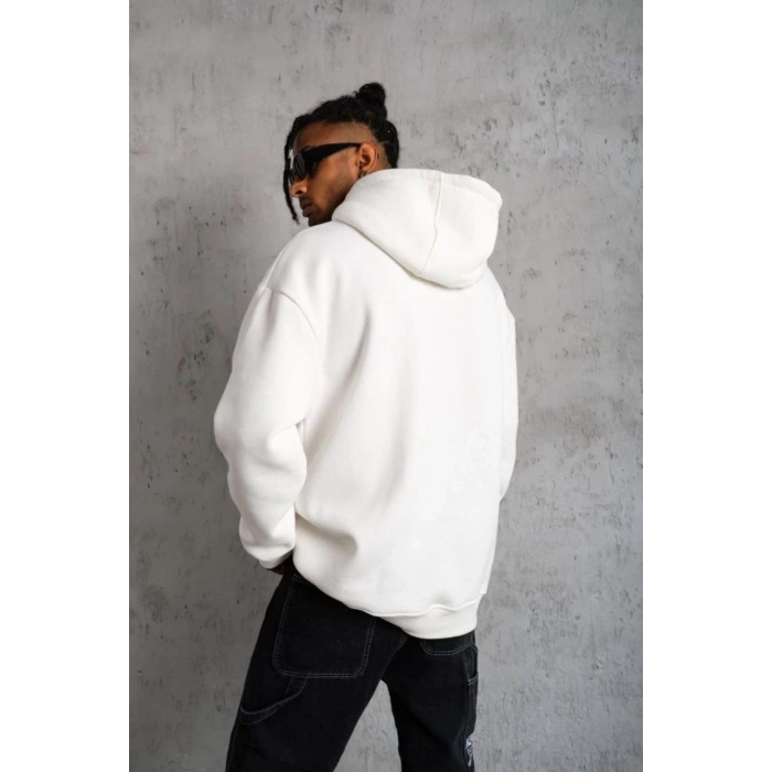 3 İplik Kapşonlu Sweatshirt hoodie - Beyaz