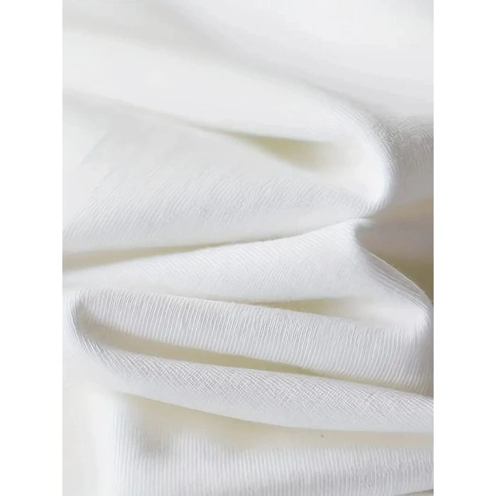 AICG Ön Arka Baskılı Bisiklet Yaka Kadın Oversize Bisiklet Yaka T-shirt - Beyaz