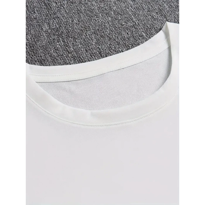 ANIMAL Desen Baskı Erkek Oversive Tişört, Grafik Tişört Erkek Yazlık Outdoor Kıyafetleri, Sporda ve Günlük Giyime Uygun - Beyaz