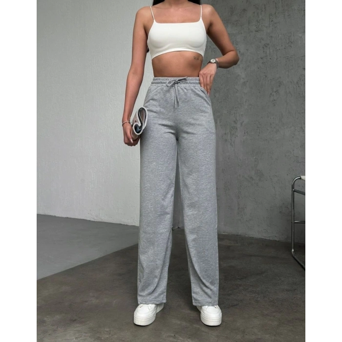 Basic İki İplik Eşofman Pantolon - Gri