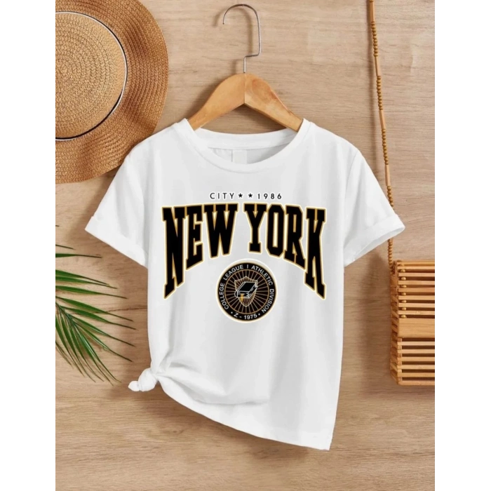 Çocuk Unisex Baskılı T-Shirt - Beyaz