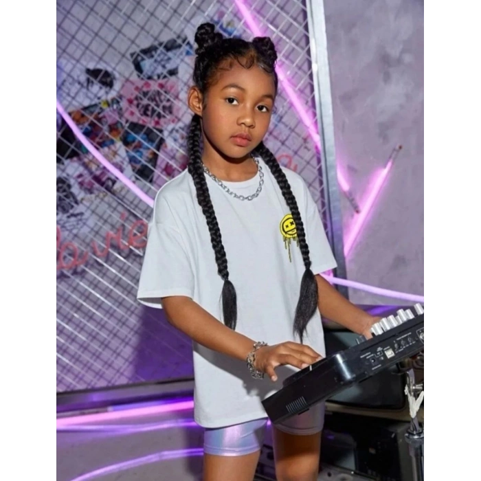 Çocuk Unisex Baskılı T-Shirt - Beyaz