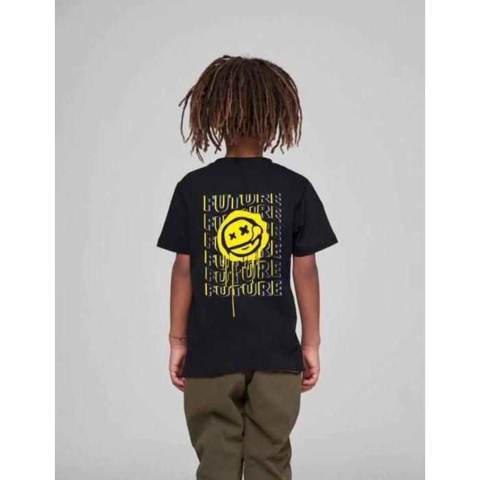 Çocuk Unisex Baskılı T-Shirt - Siyah