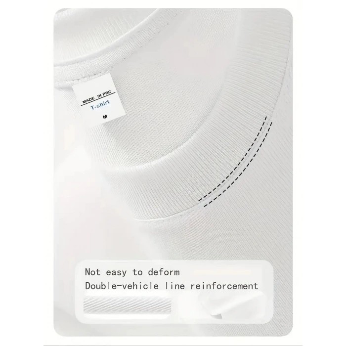 Day One Baskılı Oversize Bisiklet Yaka T-shirt - Beyaz