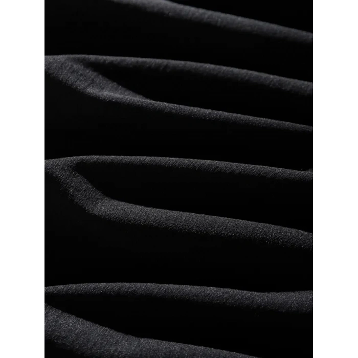 Erkek Dağ Grafikli Tişört, Yaz için Büyük Beden Rahat T-shirt - Siyah