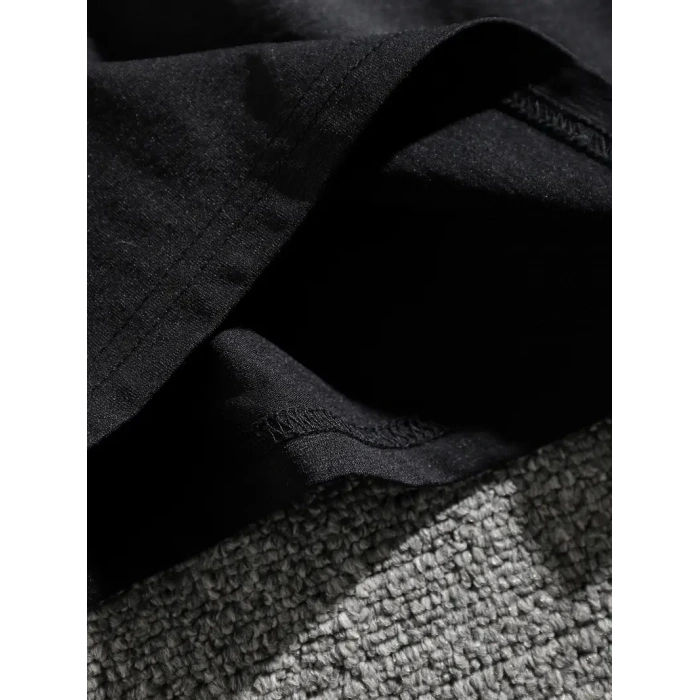 Erkek Dağ Grafikli Tişört, Yaz için Büyük Beden Rahat T-shirt - Siyah