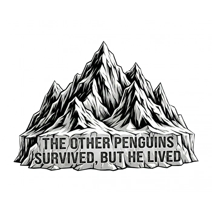 Erkek Nihilist Penguen Temalı Oversize Bisiklet Yaka Tişört - Beyaz