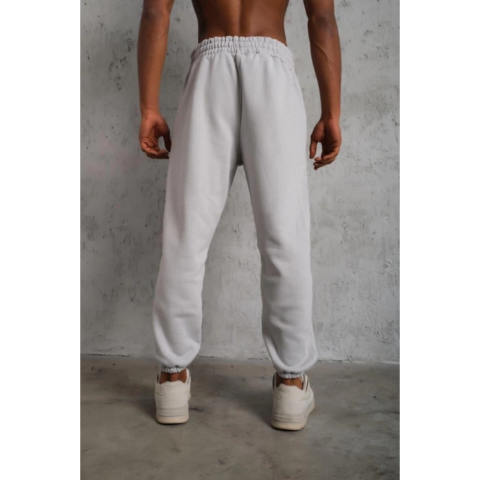 Erkek Üç İplik Alt Eşofman Lastikli - Gri