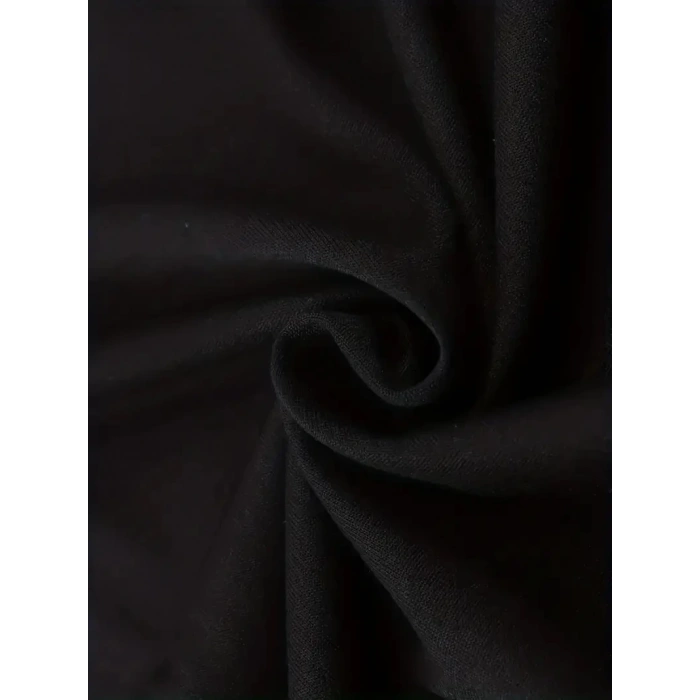 erkekler için Ön Arka Baskılı PERFECTLY günlük Kısa Kol tişört - Siyah