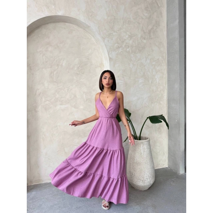 Fırfırlı katlı elbise s255049