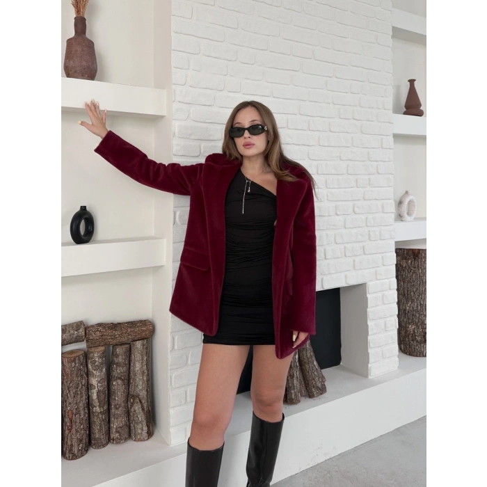 Fok ceket premıum kalite bordo st255860