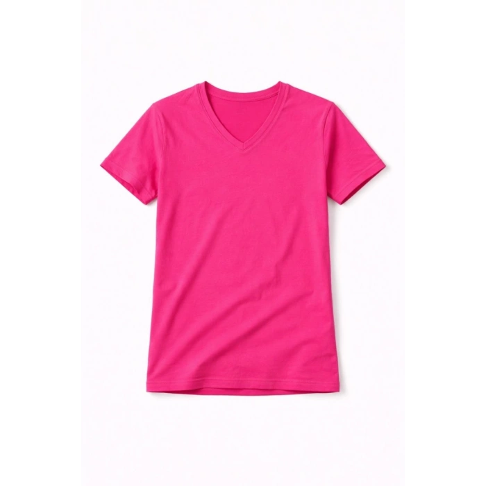 Genç Erkek Çocuk V Yaka Tişört Model - Pembe