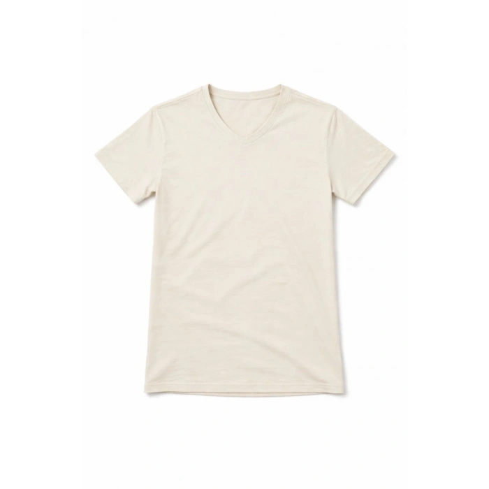 Genç Kız Çocuk V Yaka Tişört Model - Taş