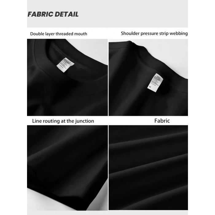 Geniş Kesim Pamuklu Tişört - GANDHI The Project Baskılı, Siyah, Rahat Kesim, Kısa Kollu, Günlük Kıyafet, Her Gün Giyilebilecek Tişört- Siyah