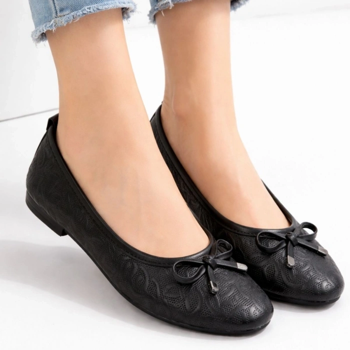 Jnues Siyah Deri Babet Ayakkabı